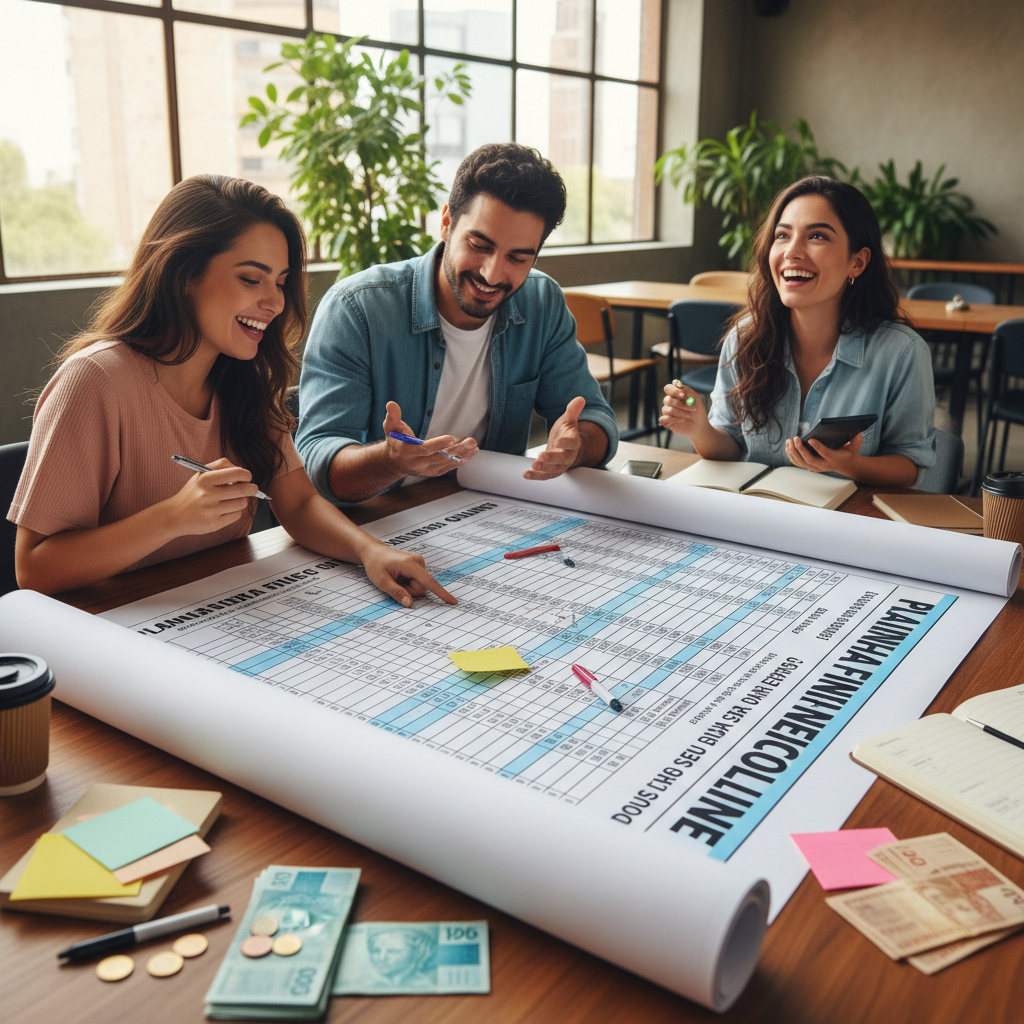 Homem analisando uma planilha financeira online no computador com gráficos de crescimento