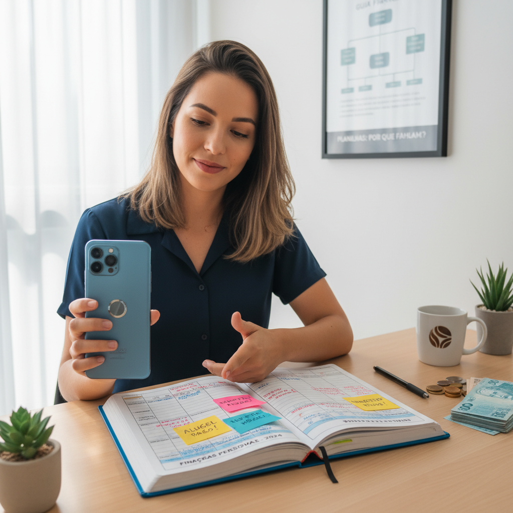 Comparação entre planilha de gastos complexa e facilidade do finanças pessoais aplicativo