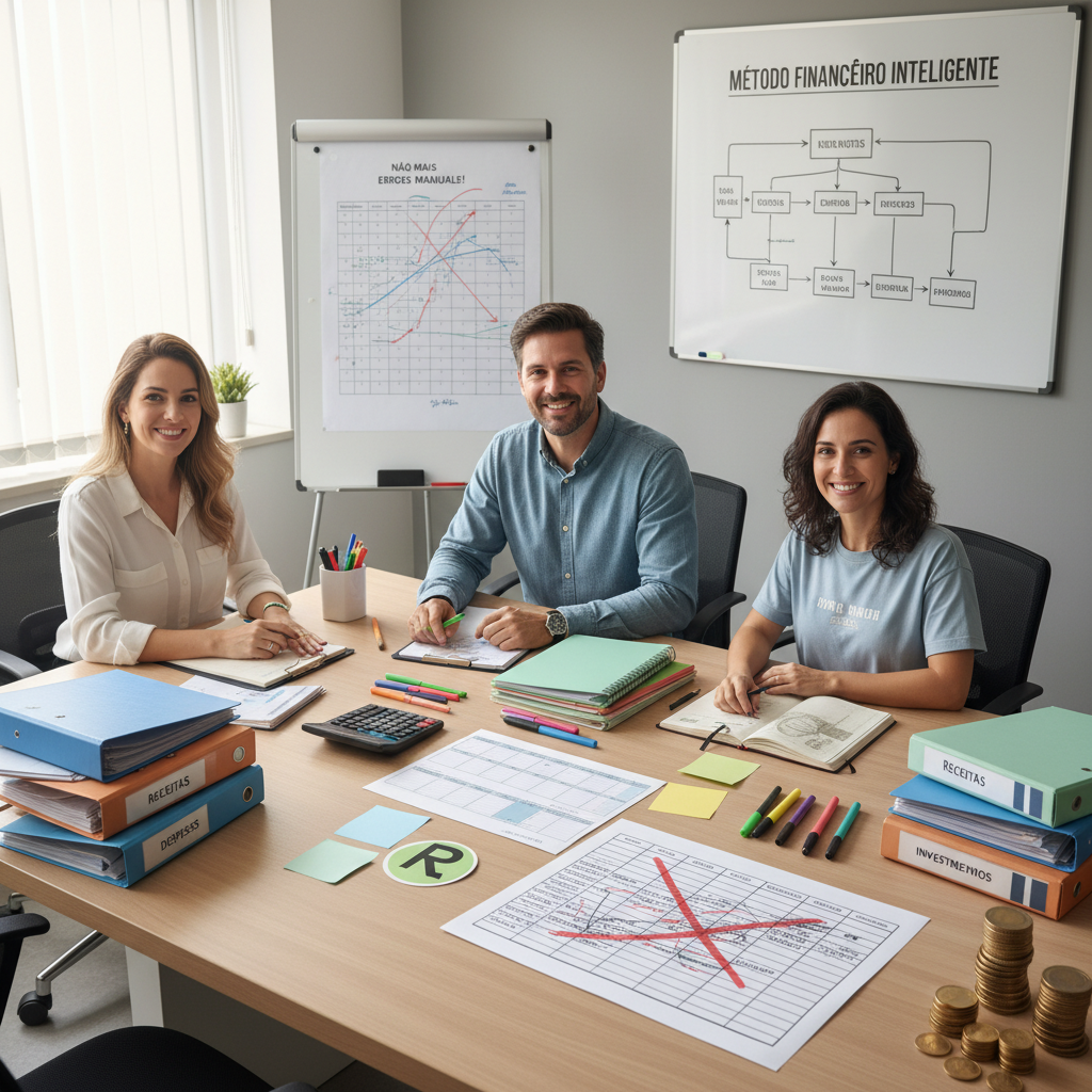 Pessoa frustrada tentando preencher uma planilha de controle de gastos complexa