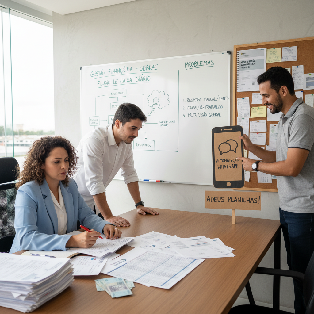 Gestão Financeira Sebrae PDF: Guia para Transformar Seu Negócio e Automatizar no WhatsApp Dificuldades de usar planilhas e a vantagem do ZapGastos sobre o gestão financeira sebrae pdf