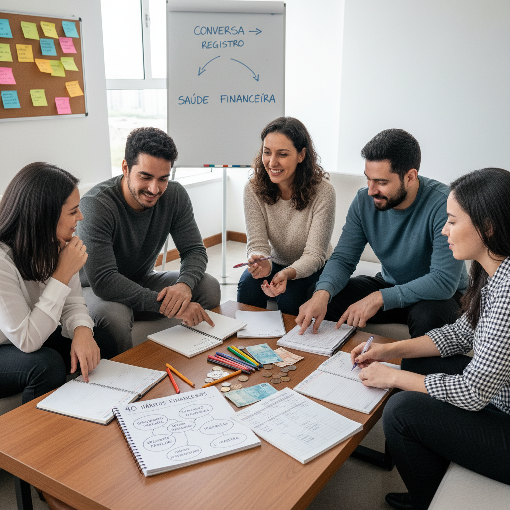 Interface de WhatsApp mostrando registro multimodal de gastos financeiros