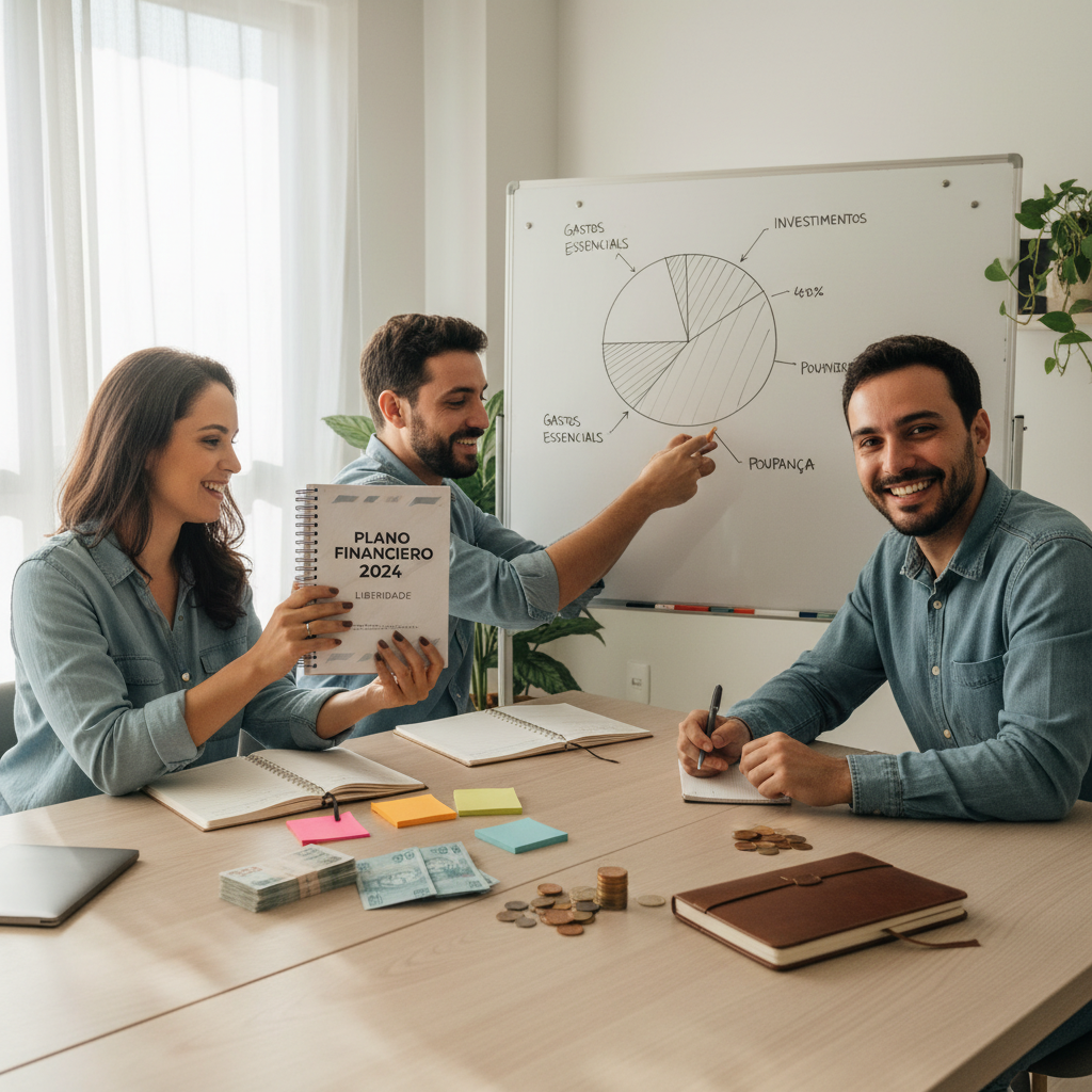 Homem analisando gráficos de gestão do dinheiro para alcançar liberdade financeira