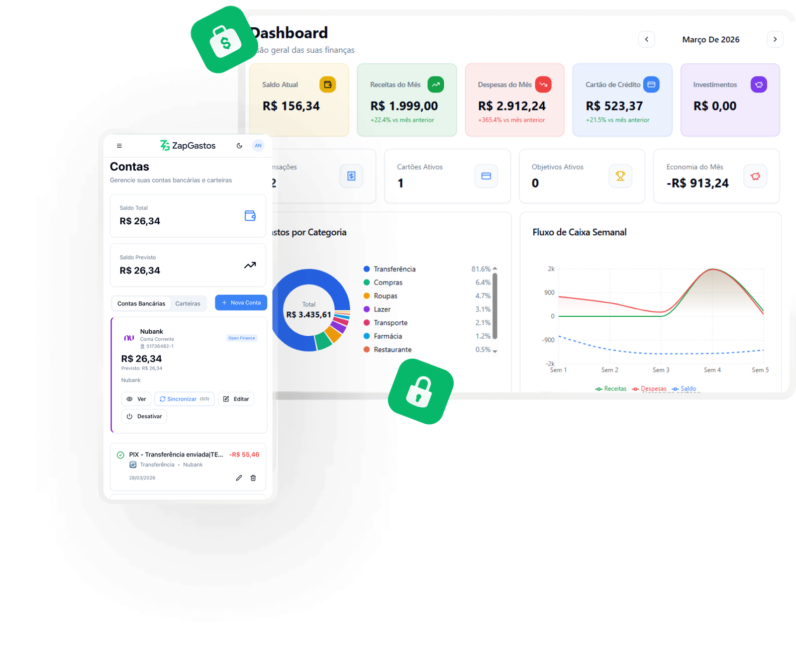 Assistente financeiro no WhatsApp integrado ao seu banco com open finance