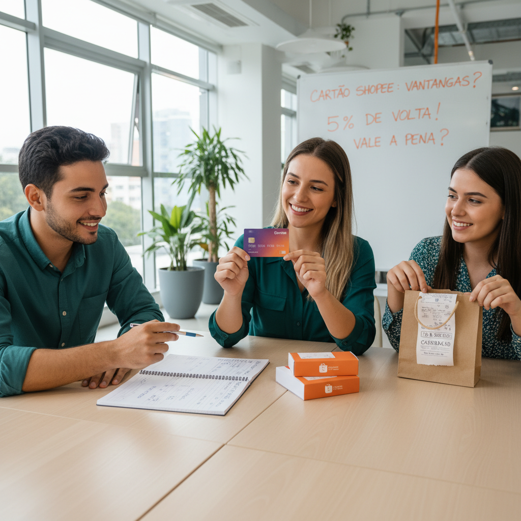 Cálculo de benefícios e moedas do cartão de crédito Shopee