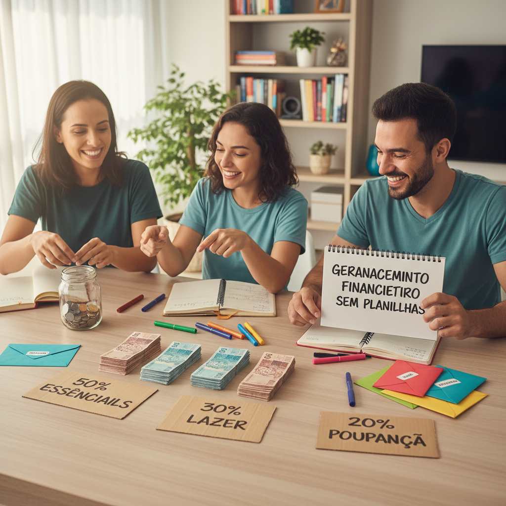 Gráfico do método 50-30-20 aplicado ao gerenciamento financeiro gratuito