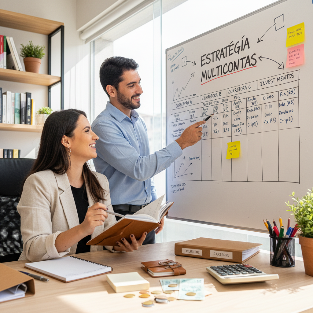 Dashboard financeiro com contas e metas organizadas em um só lugar