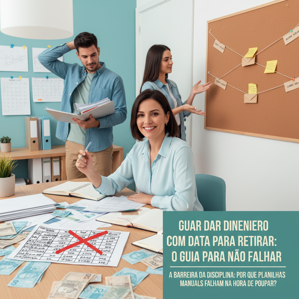 Homem frustrado tentando preencher planilha de Excel complexa no final do dia