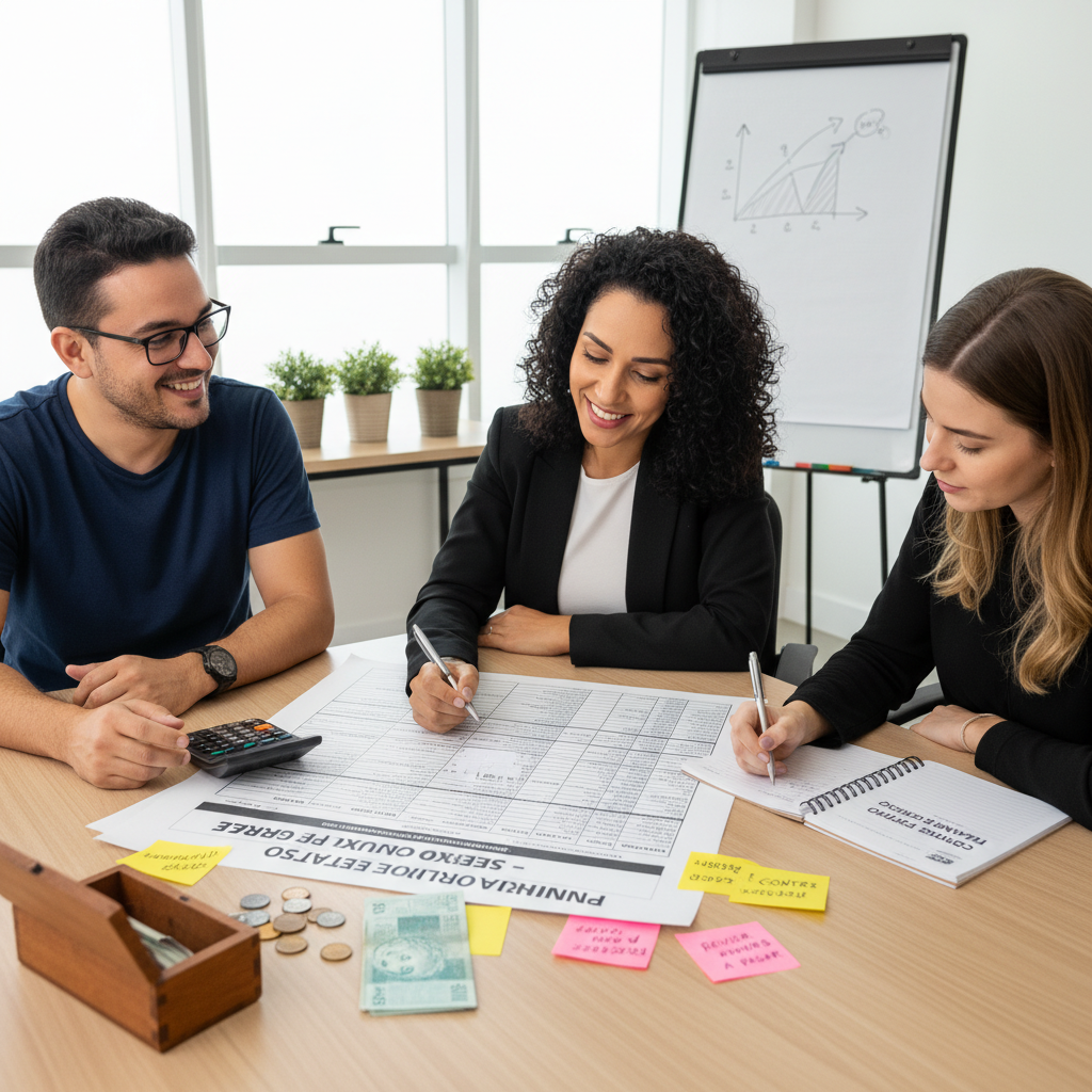 Controle Financeiro Sebrae: Os 3 Erros Mais Comuns que Prejudicam o Seu Negócio Planilha de fluxo de caixa sebrae aberta em um computador com gráficos financeiros