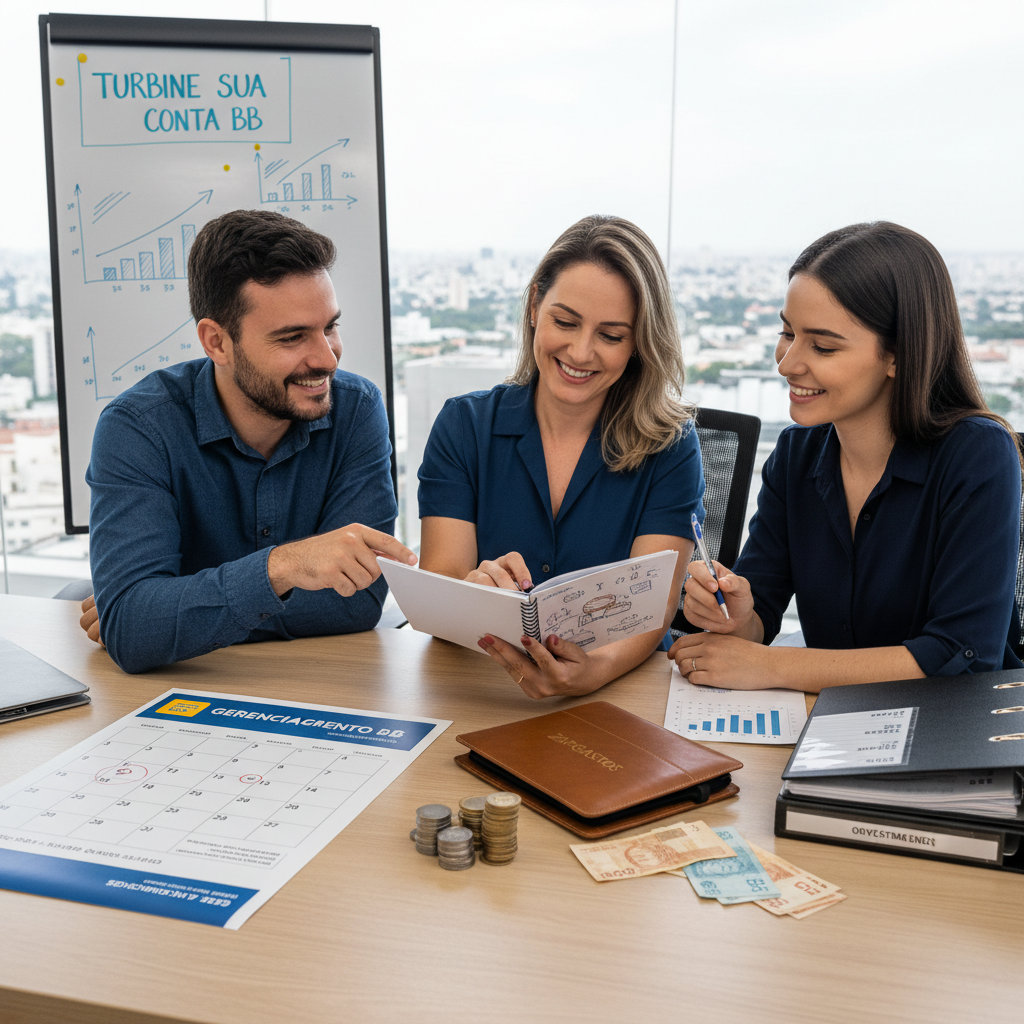 Smartphone mostrando integração de IA e gerenciamento financeiro bb