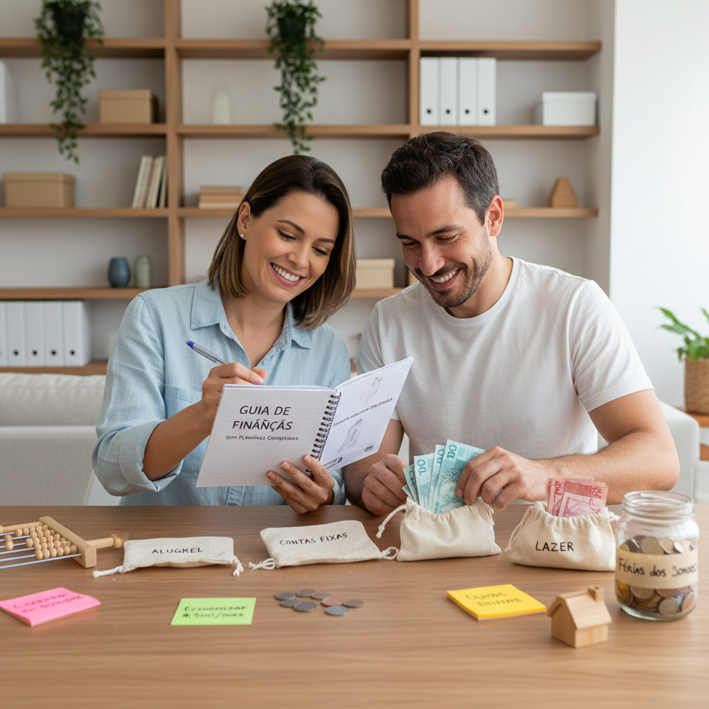 Guardar Dinheiro em Casa: Transforme Seus Hábitos Financeiros Mãos segurando smartphone com WhatsApp para controle de gastos domésticos
