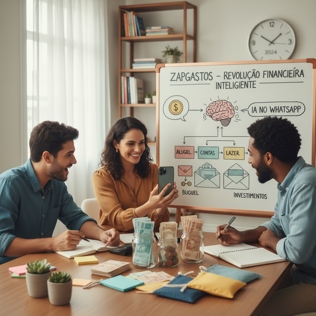 Aplicativo de Gerenciamento Financeiro: O Guia Definitivo para Gerenciar em Menos de 5 Segundos Interface do ZapGastos no WhatsApp funcionando como aplicativo gerenciamento financeiro via IA