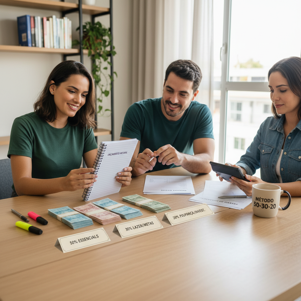 Gráfico do método 50-30-20 aplicado ao controle de gastos pessoais