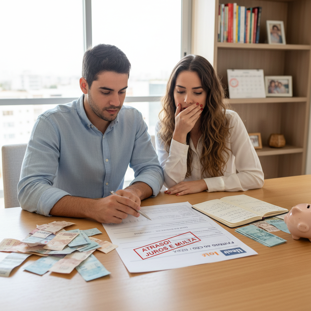 Pessoa preocupada com o controle de gastos e fatura do cartão de crédito itaú