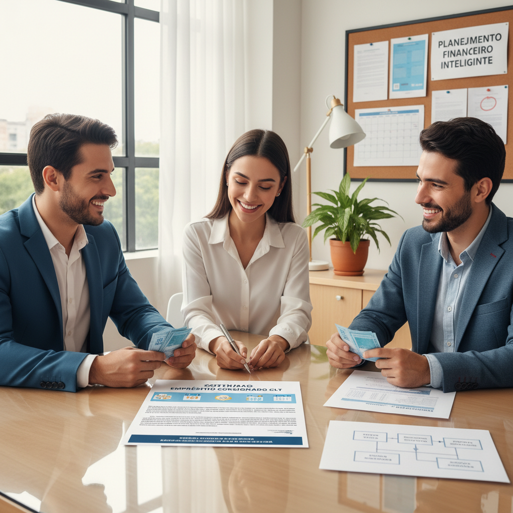 Empréstimo consignado CLT: como funciona, quando vale a pena e como usar com segurança Homem analisando contrato de empréstimo consignado CLT com foco em organização financeira