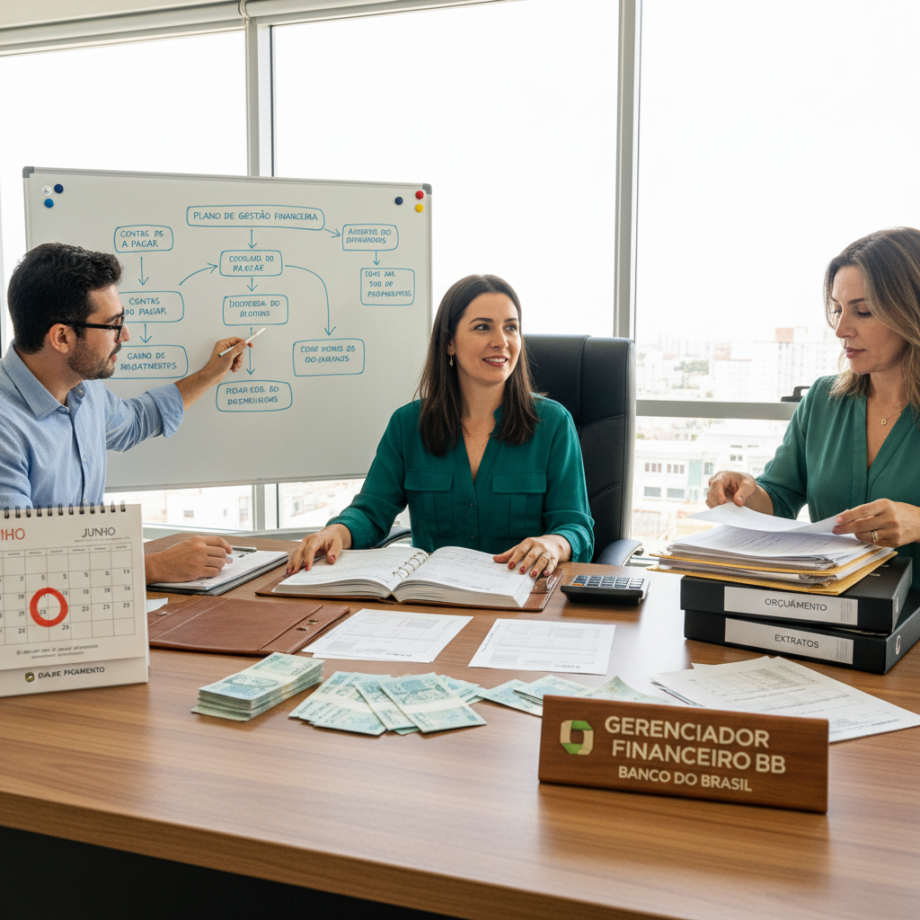 Interface do gerenciador financeiro banco do brasil e categorização de despesas