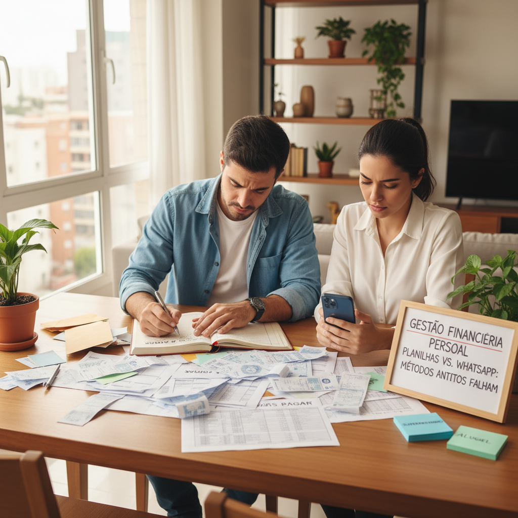 Comparação entre planilha de gastos e o ZapGastos no WhatsApp para controle de cartão de crédito