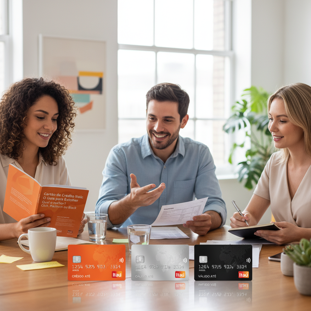 Comparativo de variantes do cartão de crédito itaú entre Click, Platinum e Black