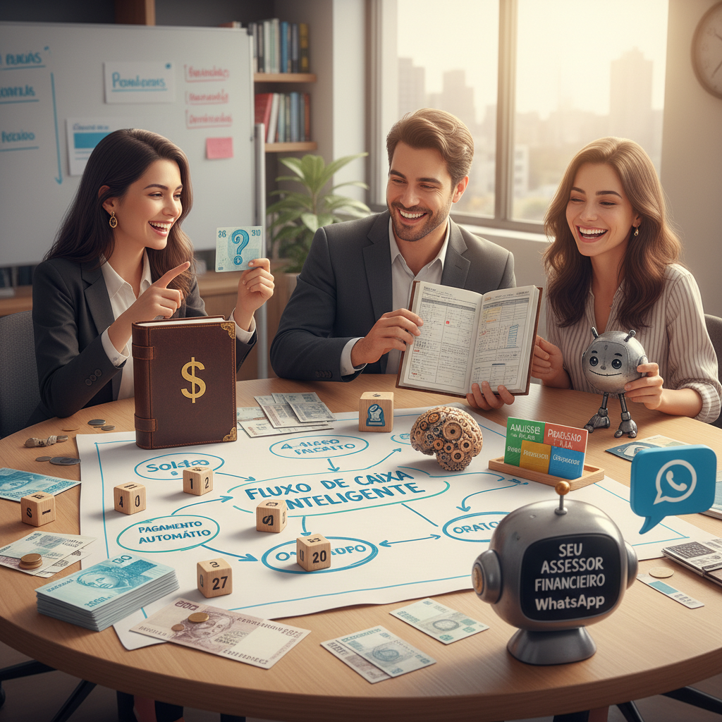 Interface de IA no WhatsApp exemplificando tecnologia gestão financeira conversacional