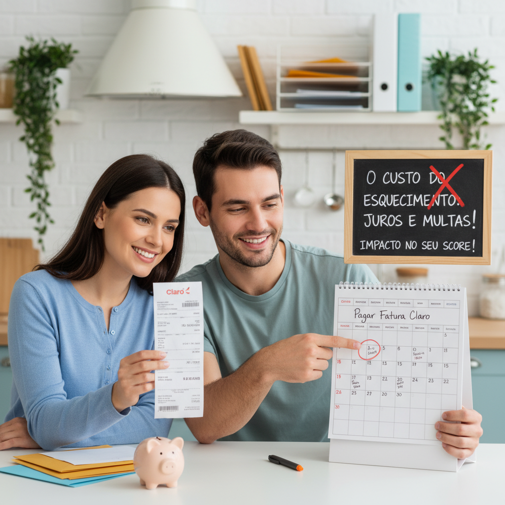 Como pagar fatura da Claro sem atrasar, cair em golpe e perder o controle do mês Gráfico mostrando o acúmulo de juros e multas ao atrasar a fatura da Claro