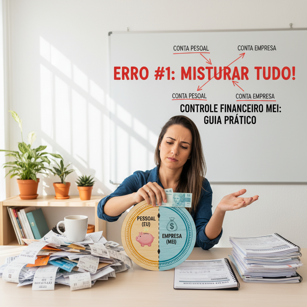 Controle Financeiro MEI: Os 5 Indicadores Que Todo MEI Precisa Monitorar Para Não Quebrar Gráfico mostrando a separação entre contas pessoais e controle financeiro MEI