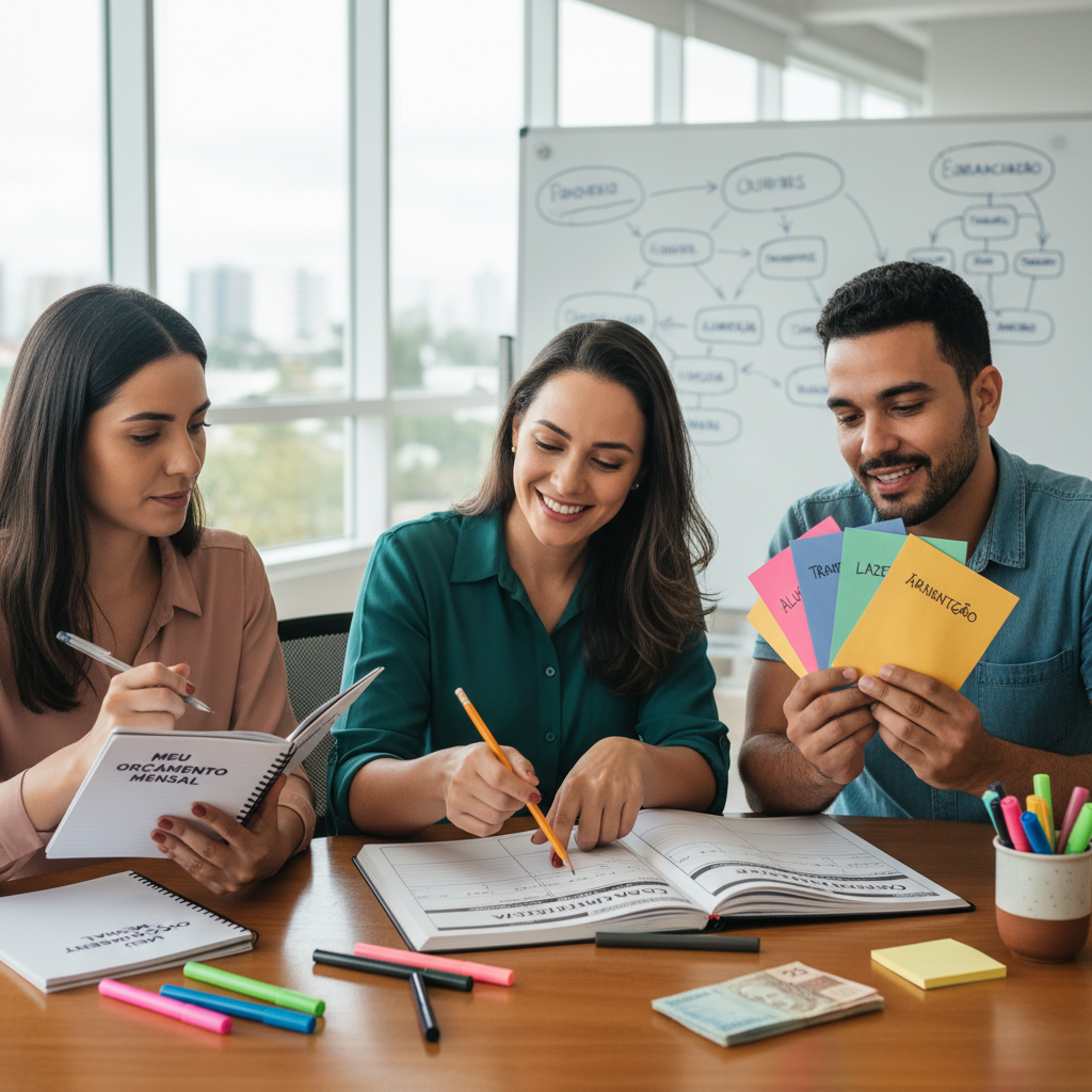 Pessoa utilizando organizador financeiro gratuito no celular para ter clareza mental