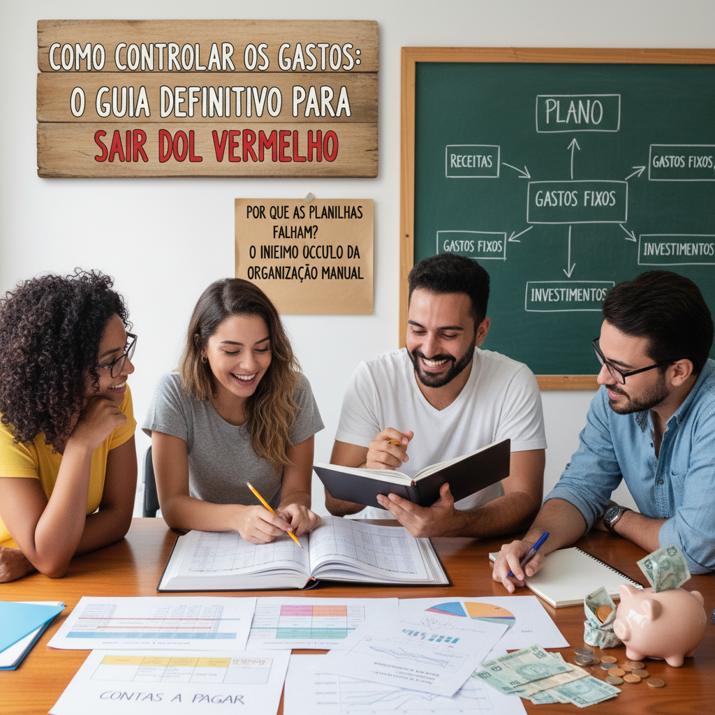 Gráfico de queda e frustração com planilhas manuais para controle de gastos