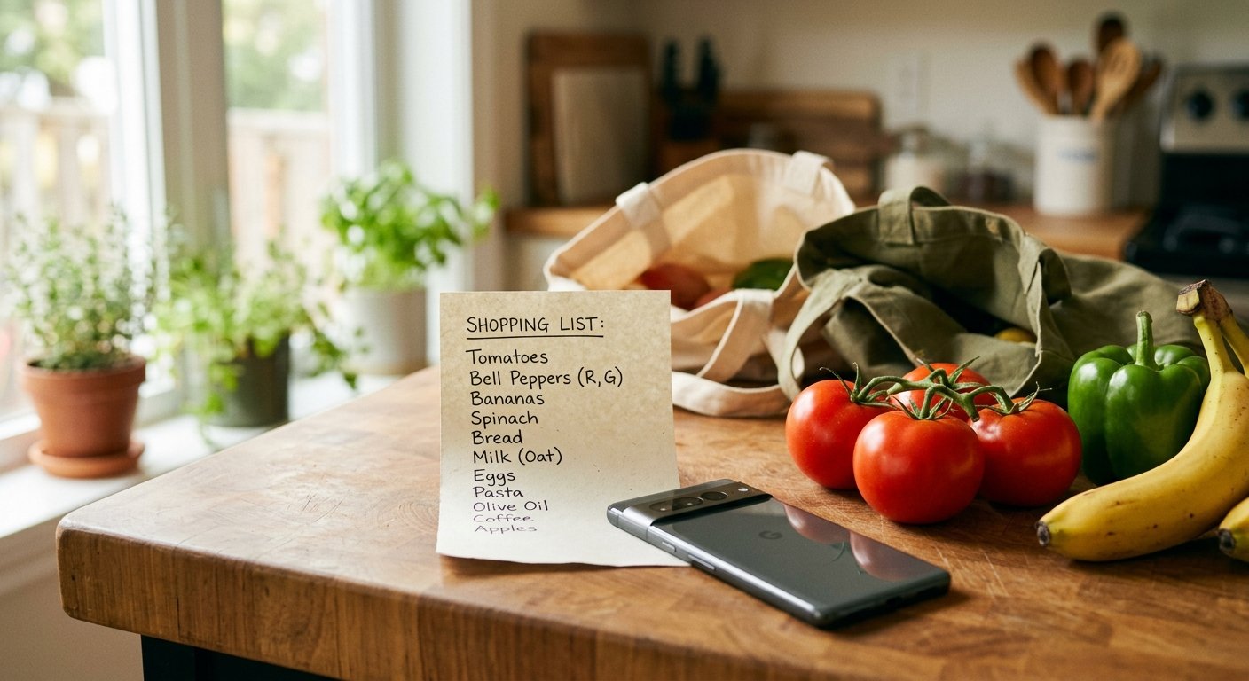 Lista de compras supermercado dividida por categorias