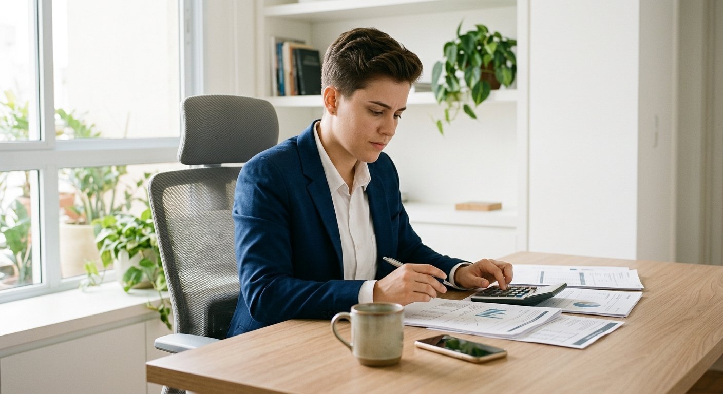 Como Economizar Dinheiro: o Cafezinho ou as Contas Fixas? Pessoa revisando contas para economizar dinheiro no fim do mês