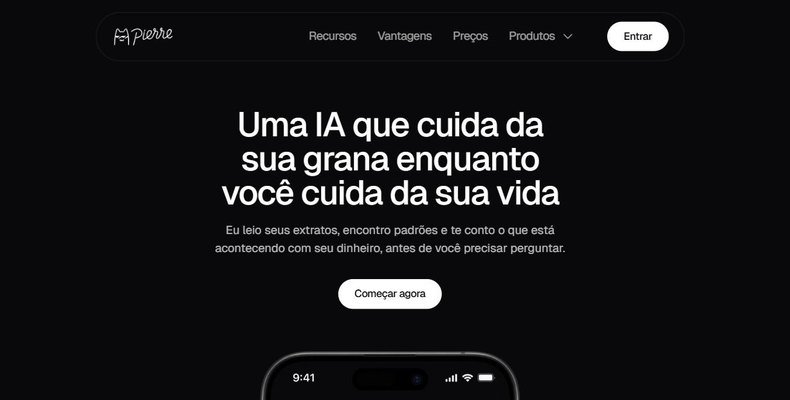ZapGastos ou Pierre Finance: Qual é Melhor para Controlar suas Finanças? Interface do aplicativo de controle financeiro Pierre Finance