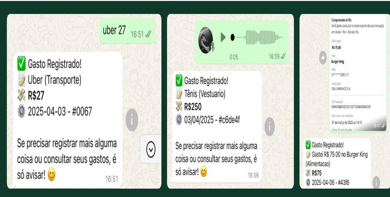 Interface do aplicativo de controle financeiro Porquim